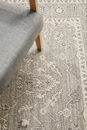 Silver Flower Transitional Rug - Floorsome - Modern