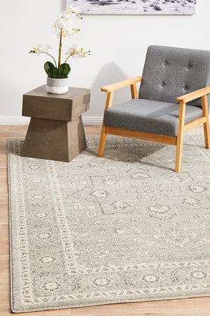 Silver Flower Transitional Rug - Floorsome - Modern