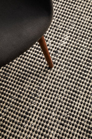 Skandi 300 Black Wool Rug - Floorsome - Modern