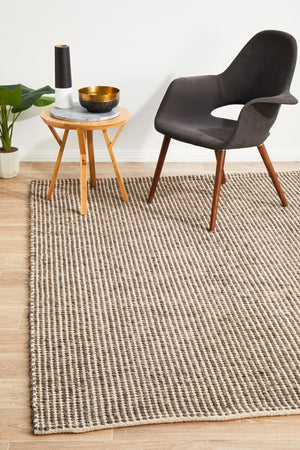 Skandi 300 Brown Wool Rug - Floorsome - Modern