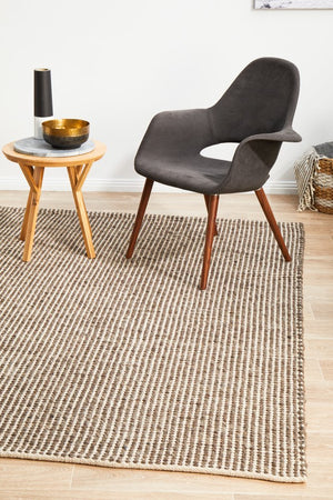 Skandi 300 Brown Wool Rug - Floorsome - Modern