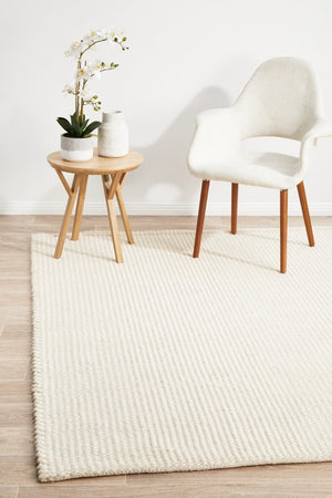 Skandi 300 White Wool Rug - Floorsome - Modern