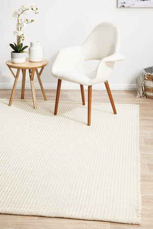 Skandi 300 White Wool Rug - Floorsome - Modern