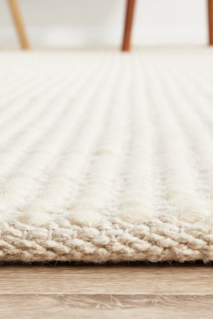 Skandi 300 White Wool Rug - Floorsome - Modern