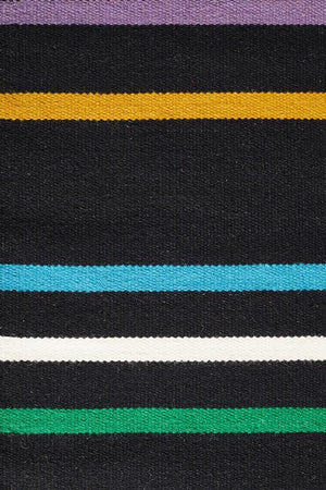 Skandi 306 Flat Weave Multi Black Wool Rug - Floorsome - Modern