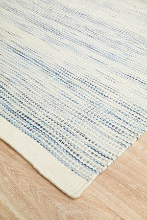 Skandi 310 Blue Flat Weave Rug - Floorsome - Modern