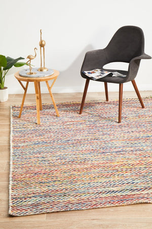 Skandi 311 Herringbone Multi Coloured Rug - Floorsome - Modern