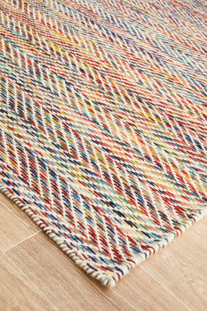 Skandi 311 Herringbone Multi Coloured Rug - Floorsome - Modern