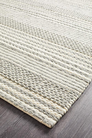 Skandi 313 Silver Felted Wool Rug - Floorsome - Modern