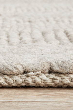 Skandi 314 Grey Felted Wool Rug - Floorsome - Modern