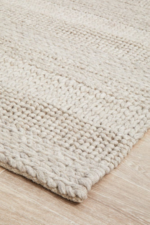 Skandi 314 Grey Felted Wool Rug - Floorsome - Modern