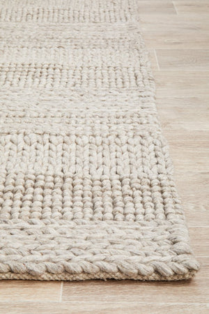 Skandi 314 Grey Felted Wool Rug - Floorsome - Modern