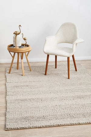 Skandi 314 Grey Felted Wool Rug - Floorsome - Modern