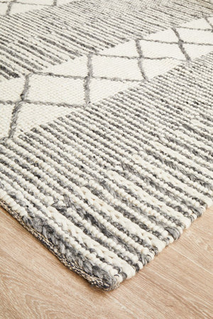 Skandi 316 Grey Wool Rug - Floorsome - Modern