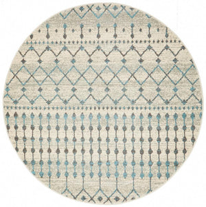 Slate White Transitional Round Rug - Floorsome - Modern