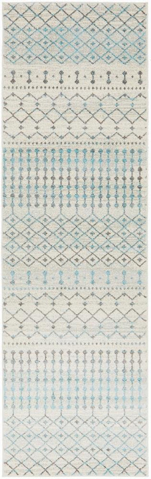 Slate White Transitional Runner Rug - Floorsome - Modern