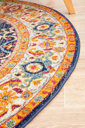 Splash Multi Transitional Round Rug - Floorsome - Modern