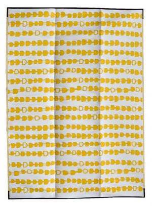 Stripes Arrow Yellow & White Foldable Waterproof Large Camping Mat - 360x270cm - Floorsome - Outdoor Rugs