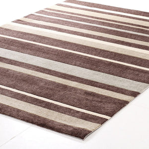 Stylish Stripe Rug Brown Beige - Floorsome - Modern