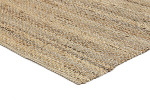 Taj Grey Natural Basket Weave Jute Rug - Floorsome - Natural