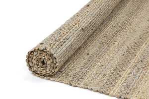 Taj Grey Natural Basket Weave Jute Rug - Floorsome - Natural