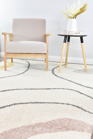 Tango Ripple Cream 74312 060 Shaggy Rug - Floorsome - SHAGGY