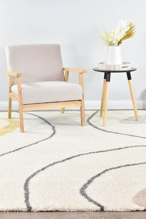 Tango Ripple Cream 74312 060 Shaggy Rug - Floorsome - SHAGGY