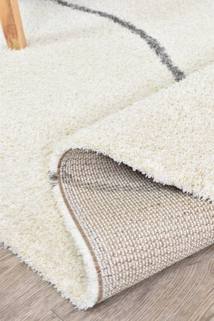 Tango Ripple Cream 74312 060 Shaggy Rug - Floorsome - SHAGGY