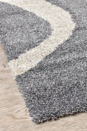 Tango Ripple Grey 74312 690 Shaggy Rug - Floorsome - SHAGGY