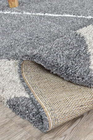 Tango Ripple Grey 74312 690 Shaggy Rug - Floorsome - SHAGGY