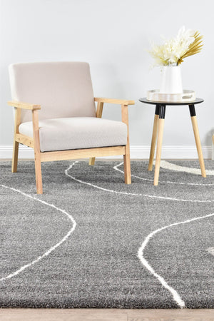 Tango Ripple Grey 74312 690 Shaggy Rug - Floorsome - SHAGGY