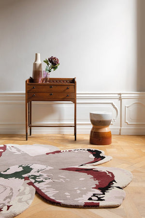 Ted Baker Shaped Magnolia Burgundy Round 162303 - Floorsome - BRINK & CAMPMAN - 2023 COLLECTION