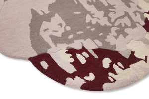 Ted Baker Shaped Magnolia Burgundy Round 162303 - Floorsome - BRINK & CAMPMAN - 2023 COLLECTION