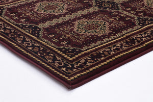 Traditional Afghan Design Rug Burgundy Red - Floorsome - Traditional