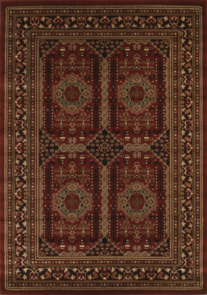 Traditional Afghan Design Rug Burgundy Red - Floorsome - Traditional