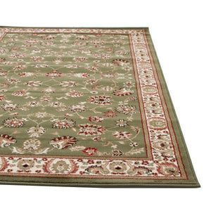 Traditional Floral Design Rug Green - Floorsome - Traditional