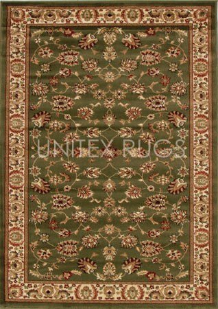 Traditional Floral Design Rug Green