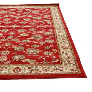 Traditional Floral Design Rug Red - Floorsome - Traditional