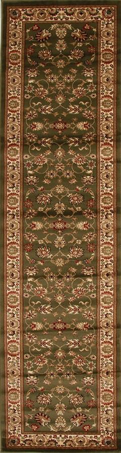 Traditional Floral Design Runner Rug Green - Floorsome - Traditional