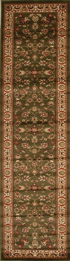 Traditional Floral Design Runner Rug Green