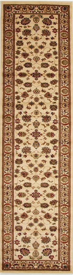 Traditional Floral Design Runner Rug Ivory - Floorsome - Traditional