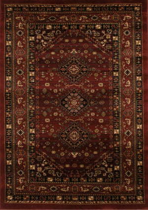 Traditional Shiraz Design Rug Burgundy Red - Floorsome - Traditional