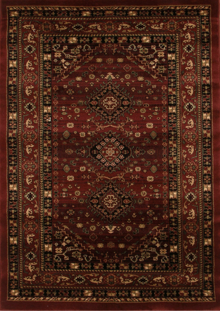 Traditional Shiraz Design Rug Burgundy Red