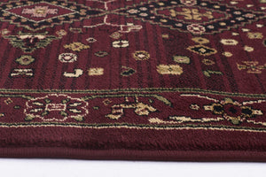 Traditional Shiraz Design Runner Rug Burgundy Red - Floorsome - Traditional