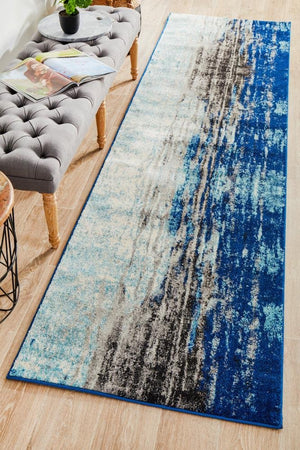 Transpose Blue Transitional Runner Rug - Floorsome - Modern