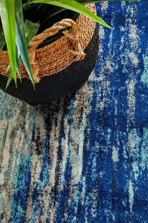 Transpose Blue Transitional Runner Rug - Floorsome - Modern