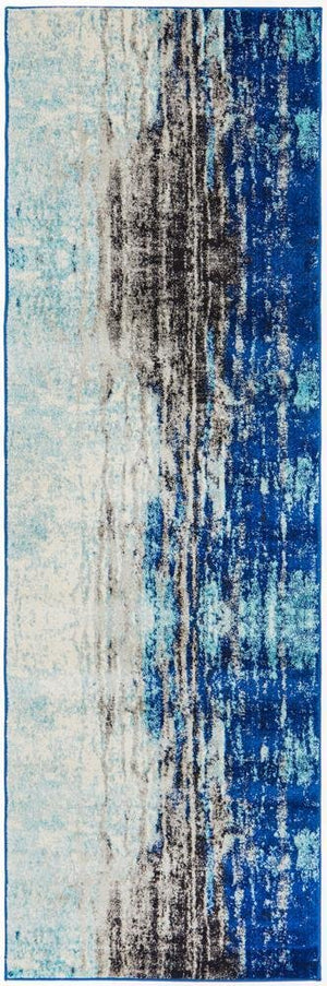 Transpose Blue Transitional Runner Rug - Floorsome - Modern