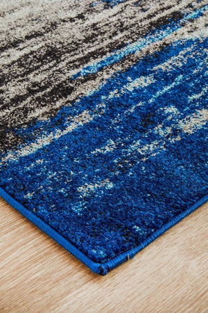 Transpose Blue Transitional Runner Rug - Floorsome - Modern