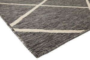 Tucson Grey Diamond Pattern Polypropylene Outdoor Rug - Floorsome - Outdoor Rugs