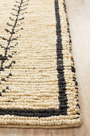 Tumu Hand Woven Tribal Jute Rug - Floorsome - Natural